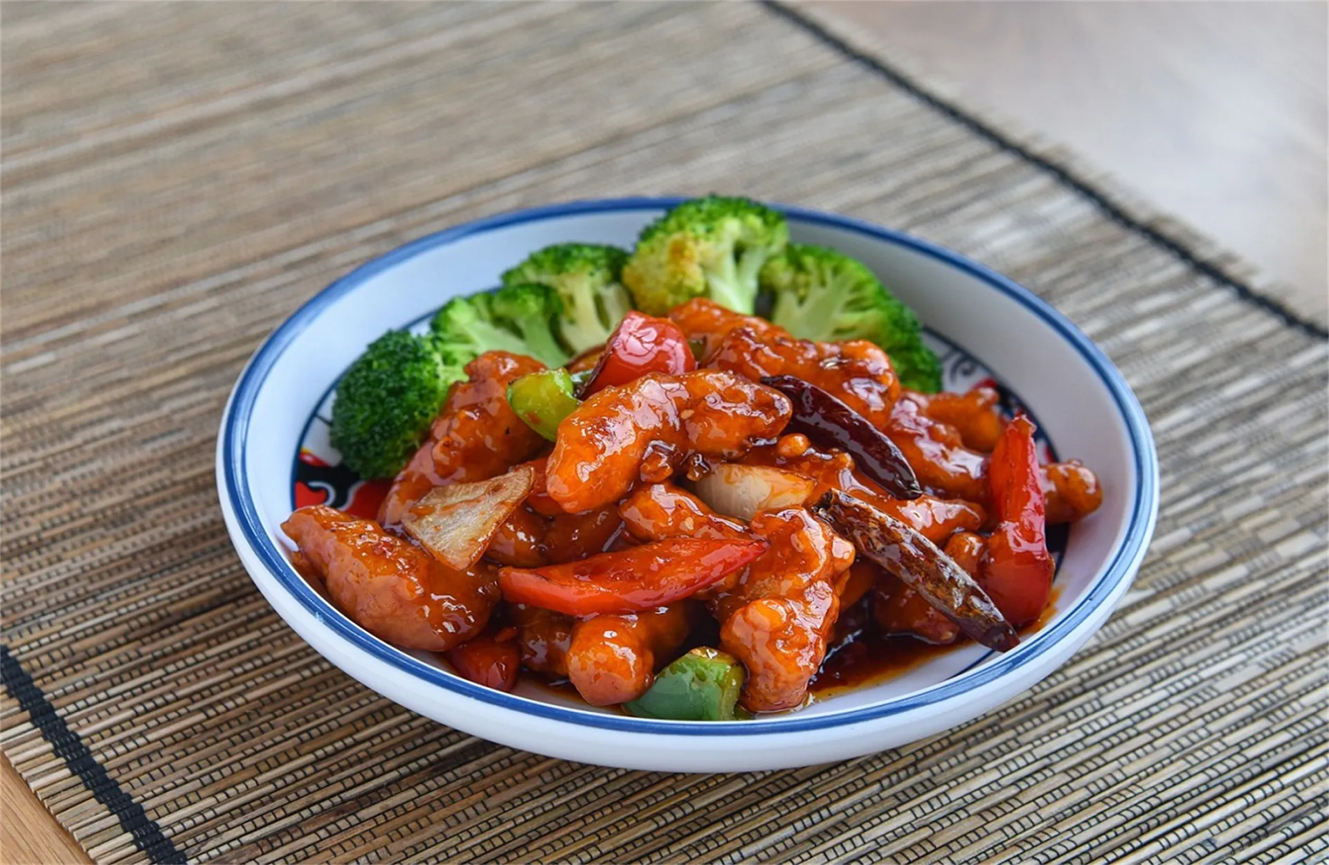 General Tso's chicken with broccoli at China Wok, a Chinese Restaurant in Hamilton