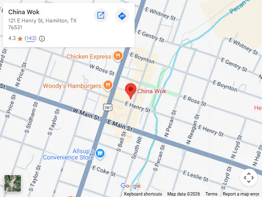 Location, 121 E Henry St, Hamilton, TX 76531